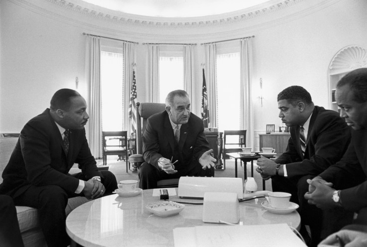MLK, LBJ, Whitney Young, James Farmer 1964-01-18