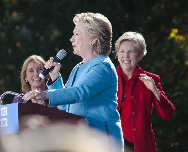Hillary Clinton campaigning for President in Manchester, New Hampshire in October 2016 by Tim Pierce